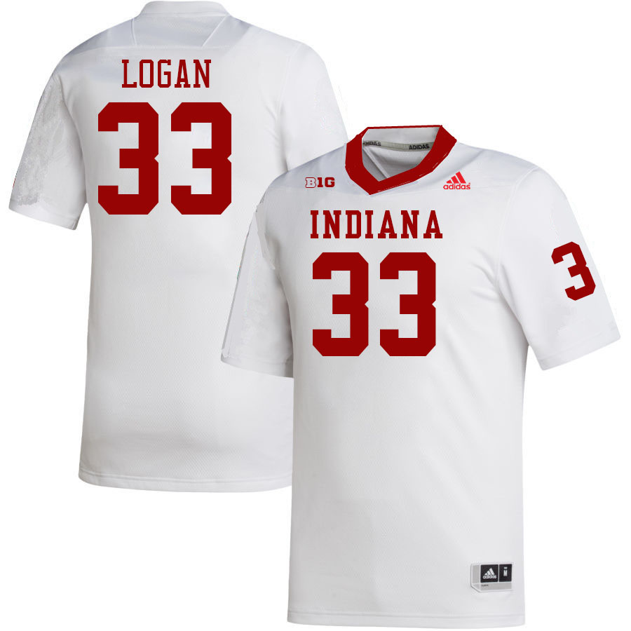 Men #33 Nahji Logan Indiana Hoosiers College Football Jerseys Stitched-White